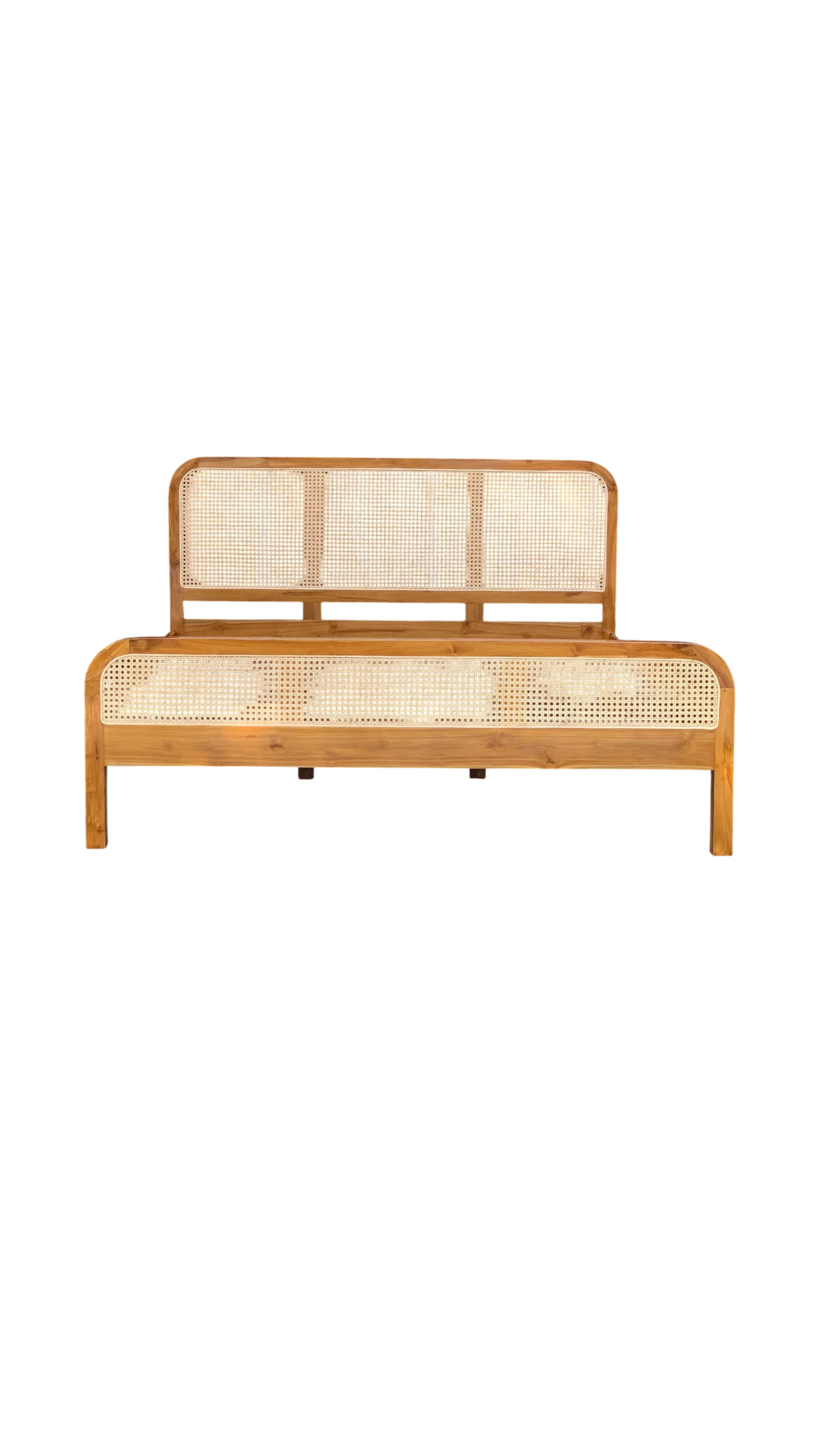 Tempat Ranjang Kayu Jati Pertani – Aksen Rotan - Image 4