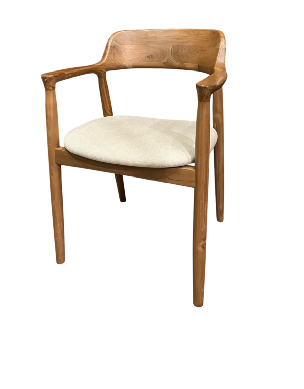 Kursi cafe Herosima Sandaran Lebar Kayu Jati Perhutani