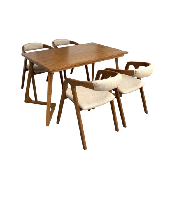 Set Meja Makan Minimalis Kayu Jati Perhutani