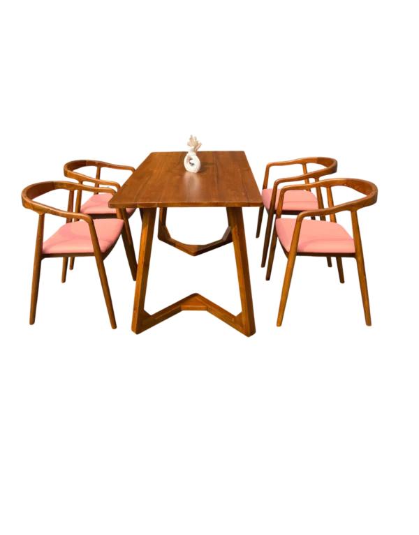 Set Meja Makan Minimalis Kayu Jati Perhutani
