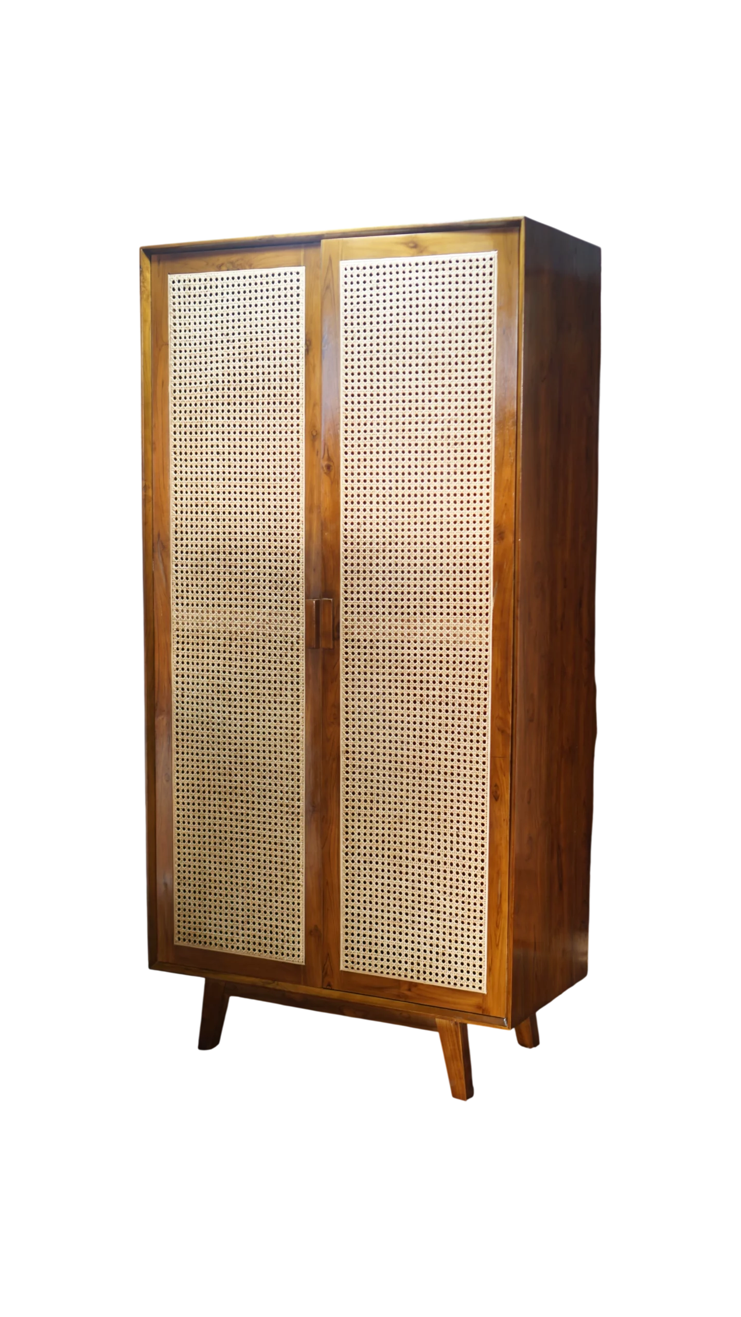 Lemari Retro 2 Pintu Kayu Jati & Rotan Lemari Klasik Minimalis kayu jati perhutani - Image 4