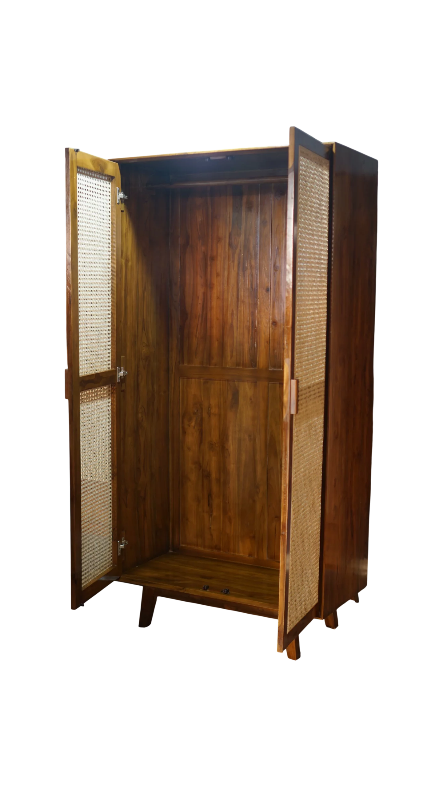 Lemari Retro 2 Pintu Kayu Jati & Rotan Lemari Klasik Minimalis kayu jati perhutani - Image 3