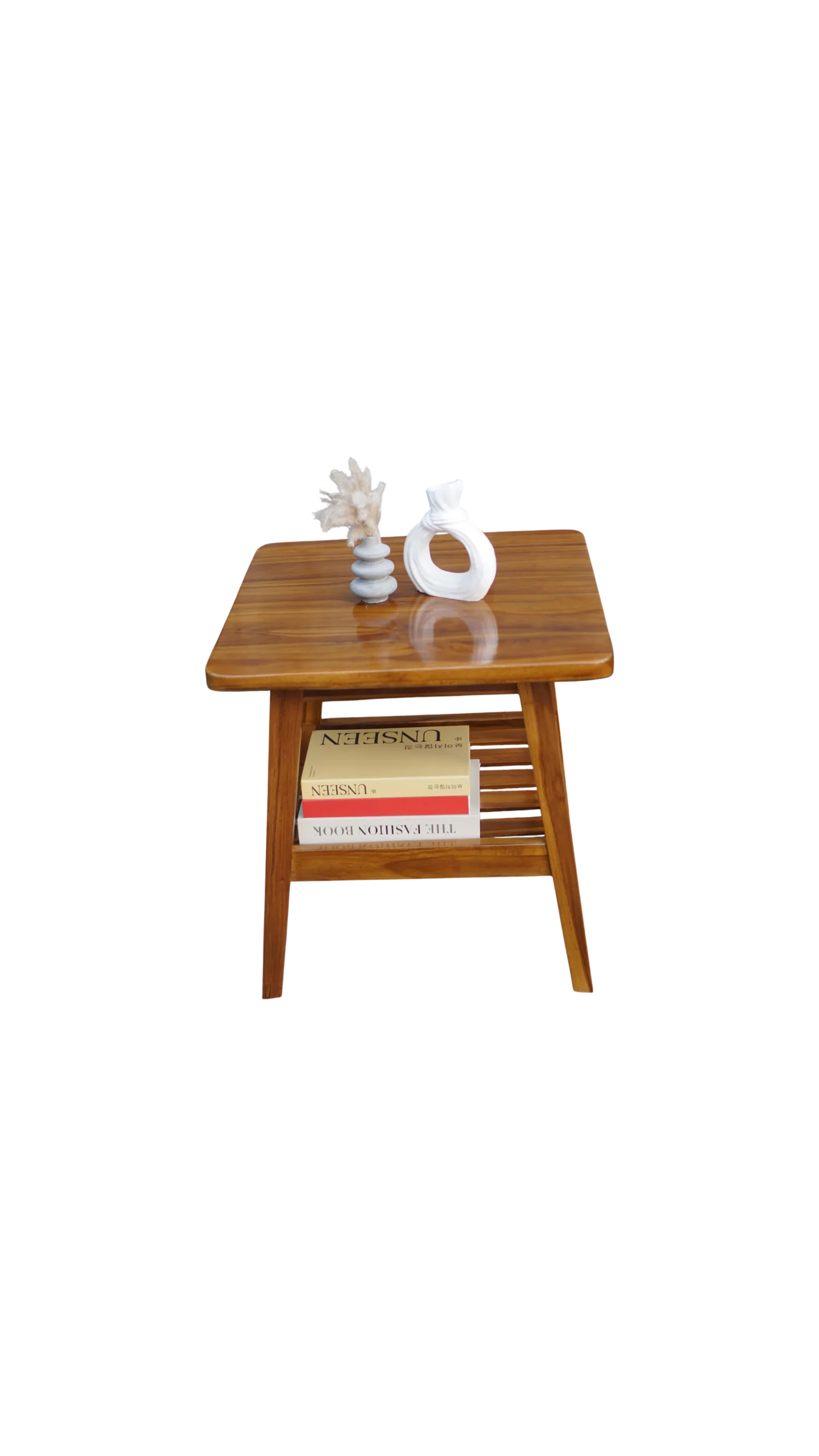 Meja teras kombinasi rotan meja ruang tamu minimalis kayu jati - Image 3