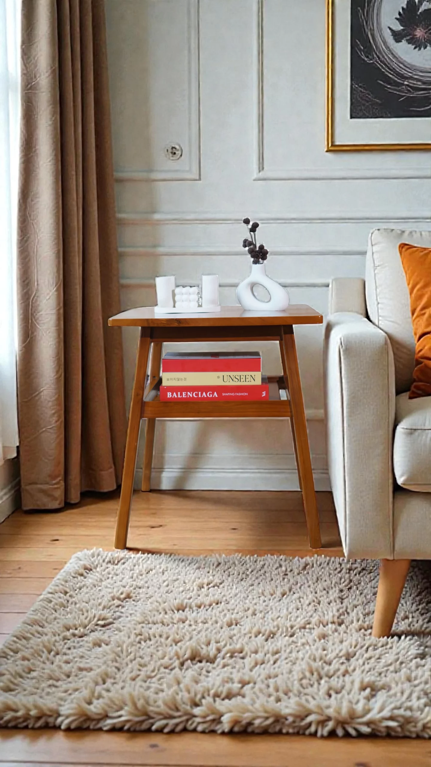 Meja teras kombinasi rotan meja ruang tamu minimalis kayu jati - Image 2