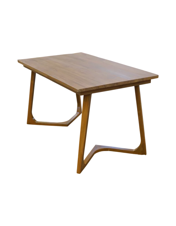 Meja Makan Kaki V Kayu Jati perhutani