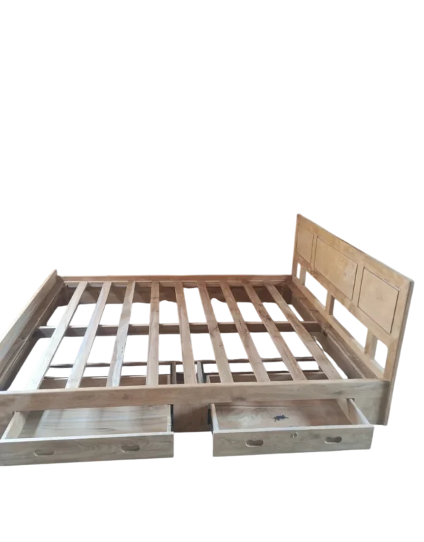 Tempat Ranjang Kayu Jati Desain Minimalis Dengan Tempat Penyimpanan