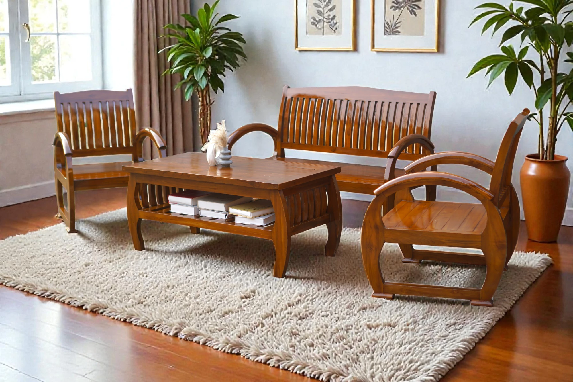 kursi tamu klasik kursi kayu jati kursi tamu aesthetic - Image 3