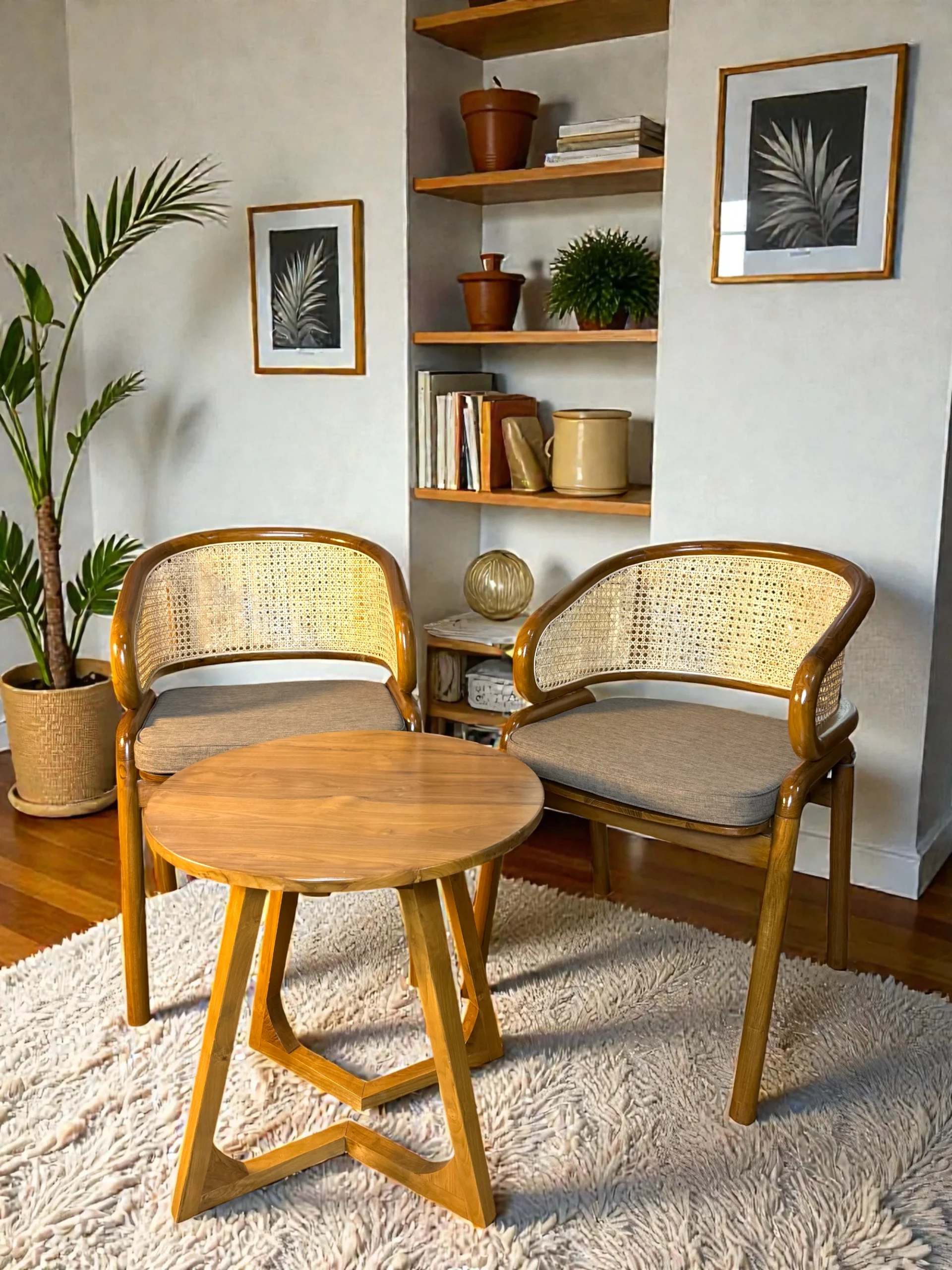 Kursi Teras Cleopatra Minimalis Kayu Jati Perhutani Grade A Meja Kaki V - Image 2