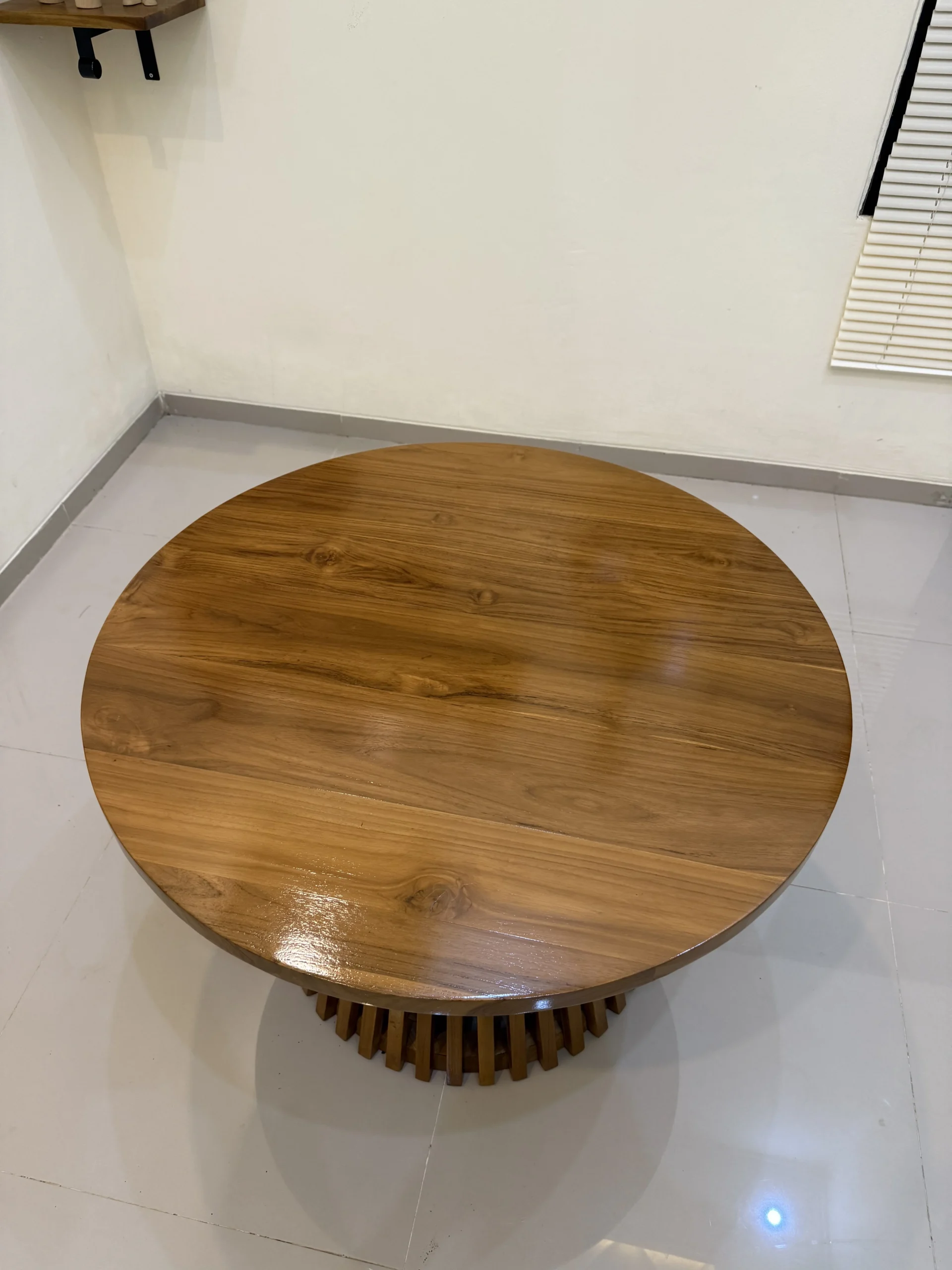 Meja Jamur Kayu Jati minimalis cafe aesthetic kayu jati perhutani Diameter 80 - Image 3