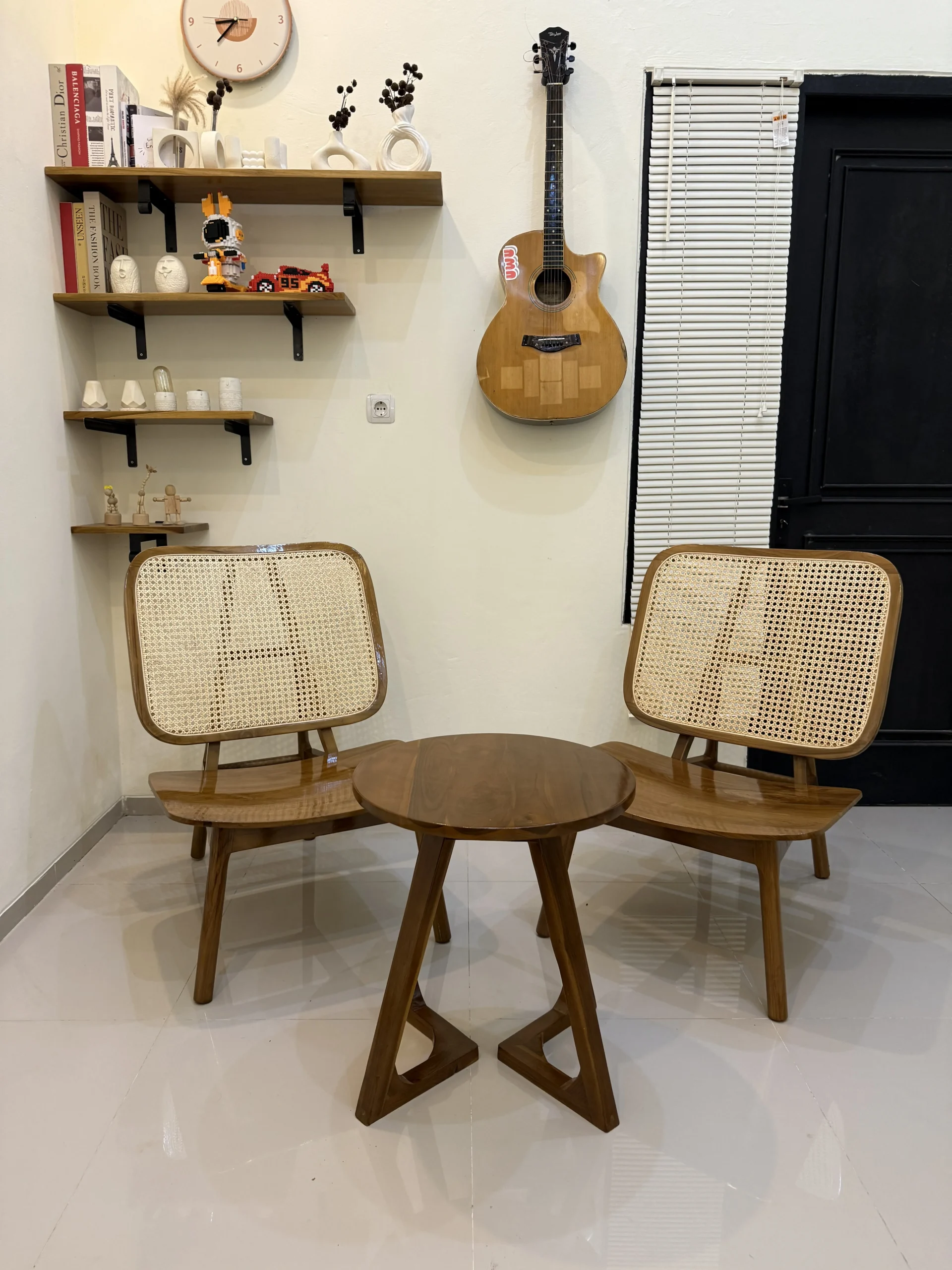 Kursi Teras TV Minimalis Kayu Jati Perhutani Meja kaki V - Image 2