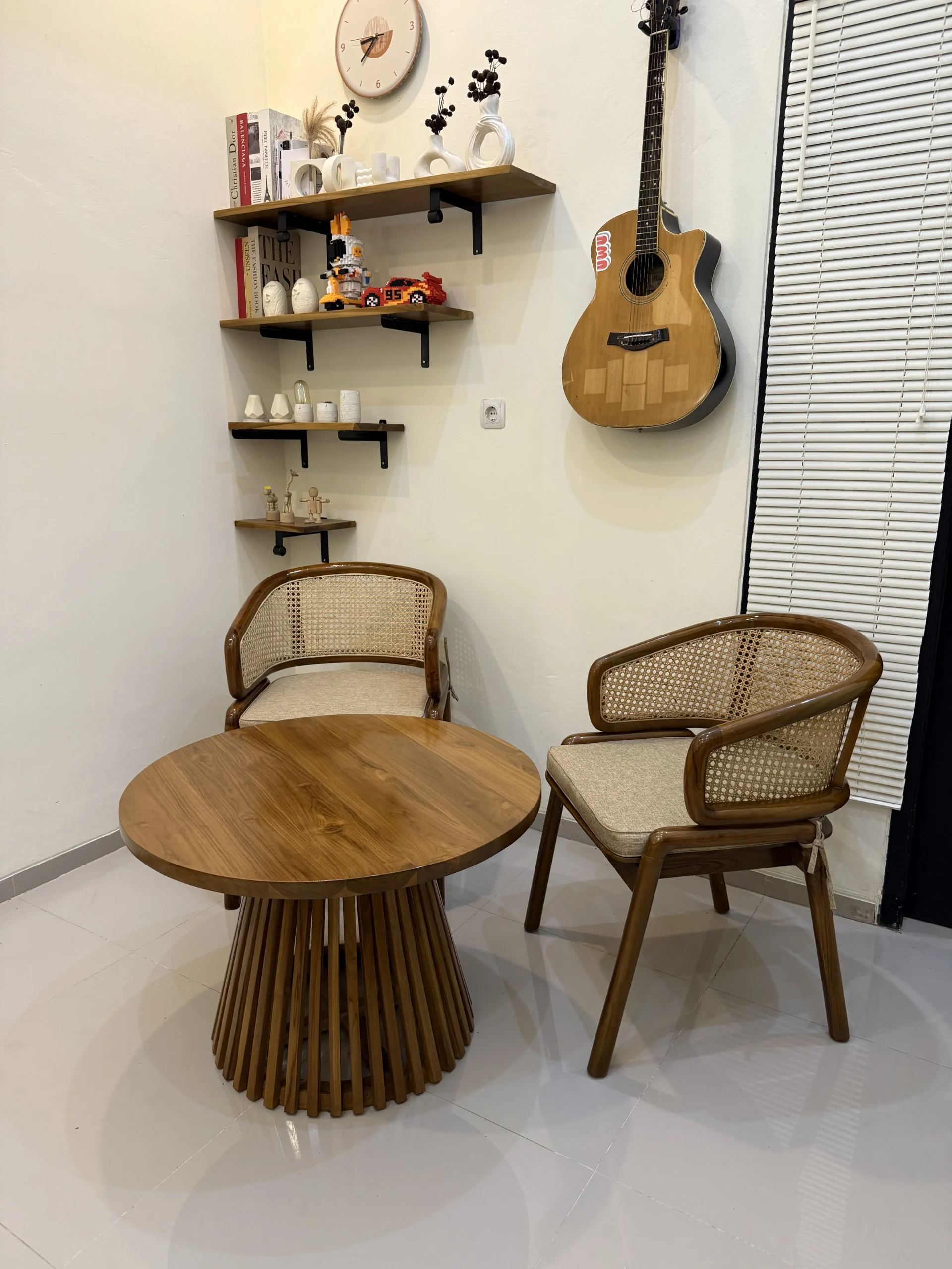 Kursi Teras Cleopatra Grade A Kayu Jati Perhutani Grade A Meja Bundar Diameter 80cm - Image 3