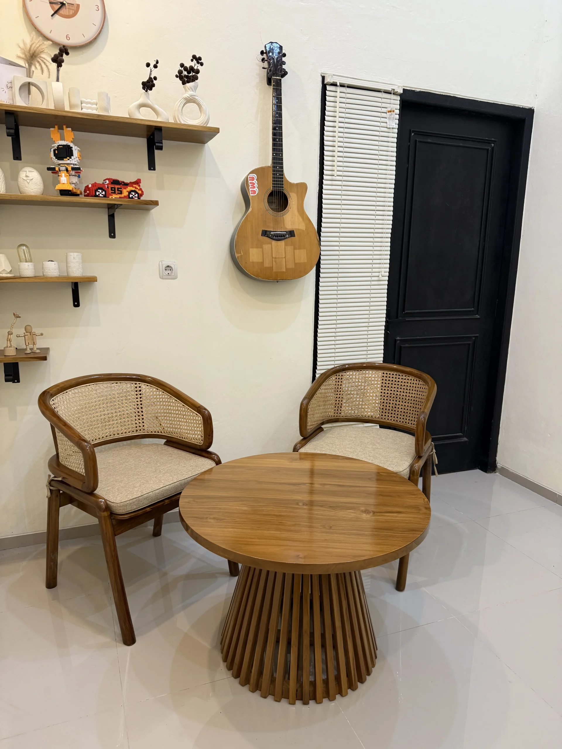 Kursi Teras Cleopatra Grade A Kayu Jati Perhutani Grade A Meja Bundar Diameter 80cm - Image 4