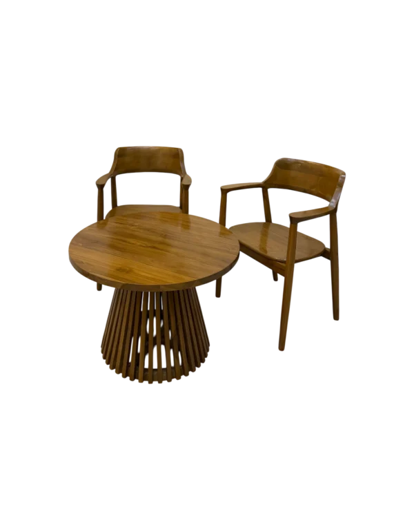 Kursi Teras Hiroshima Sandaran Lebar + Meja Bundar