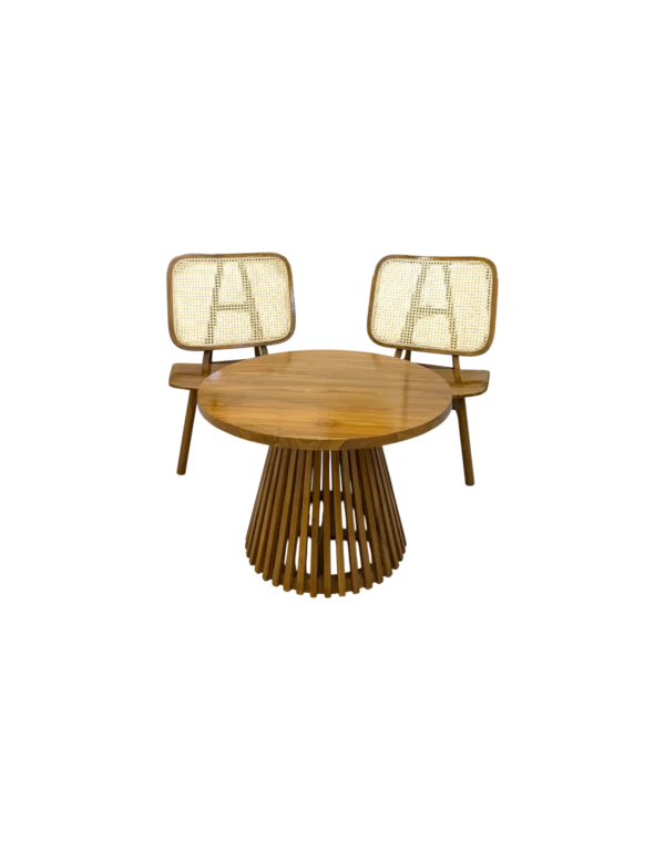 Kursi Teras TV Minimalis Kayu Jati Perhutani meja Jamur diameter 80 cm