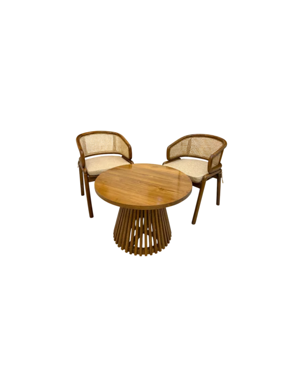 Kursi Teras Cleopatra Grade A Kayu Jati Perhutani Grade A Meja Bundar Diameter 80cm