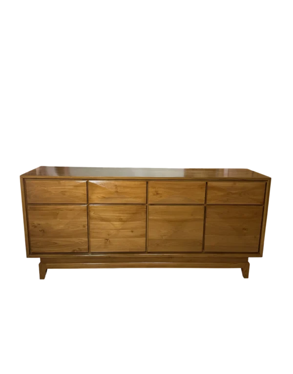 Bufet Hias Minimalis aksen rotan kayu jati perhutani 2m