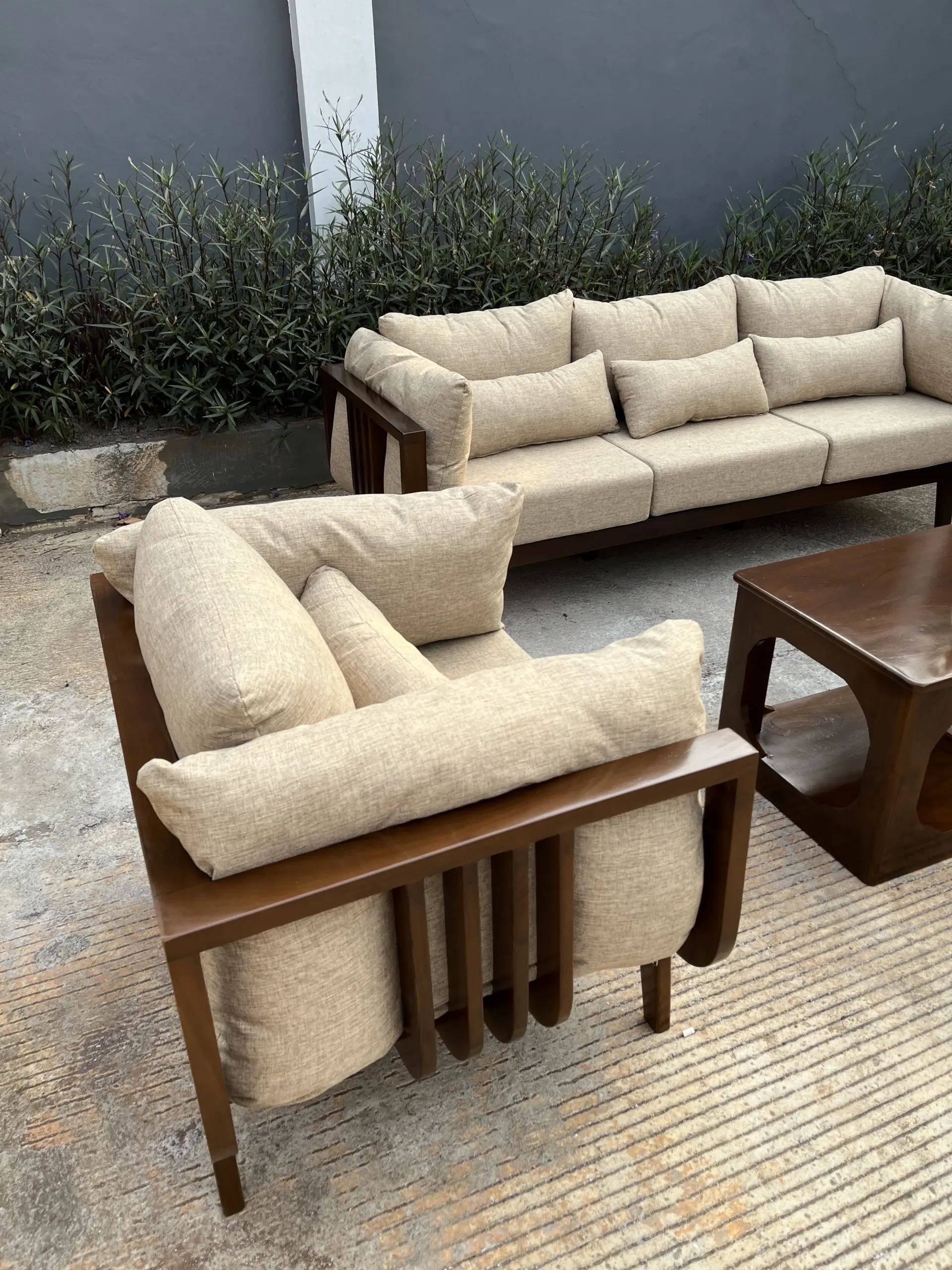 Set Sofa Outdoor / Living Kayu + Cushion - Image 4