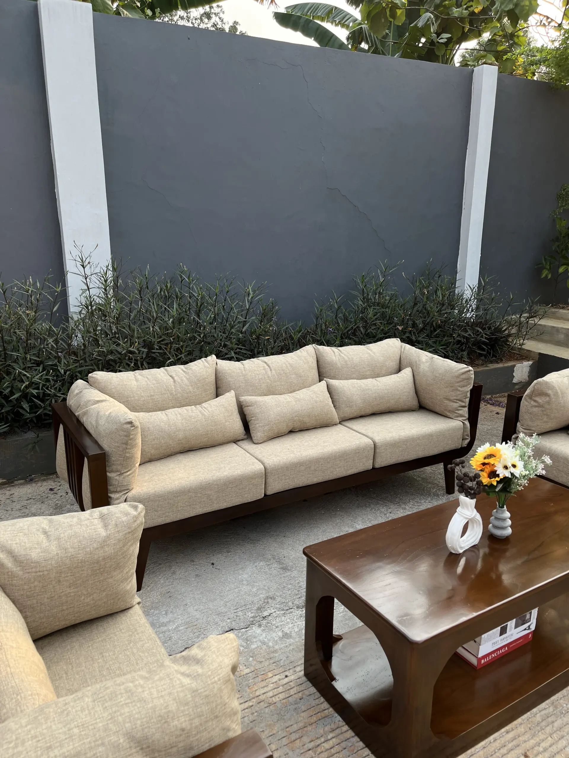 Set Sofa Outdoor / Living Kayu + Cushion - Image 5