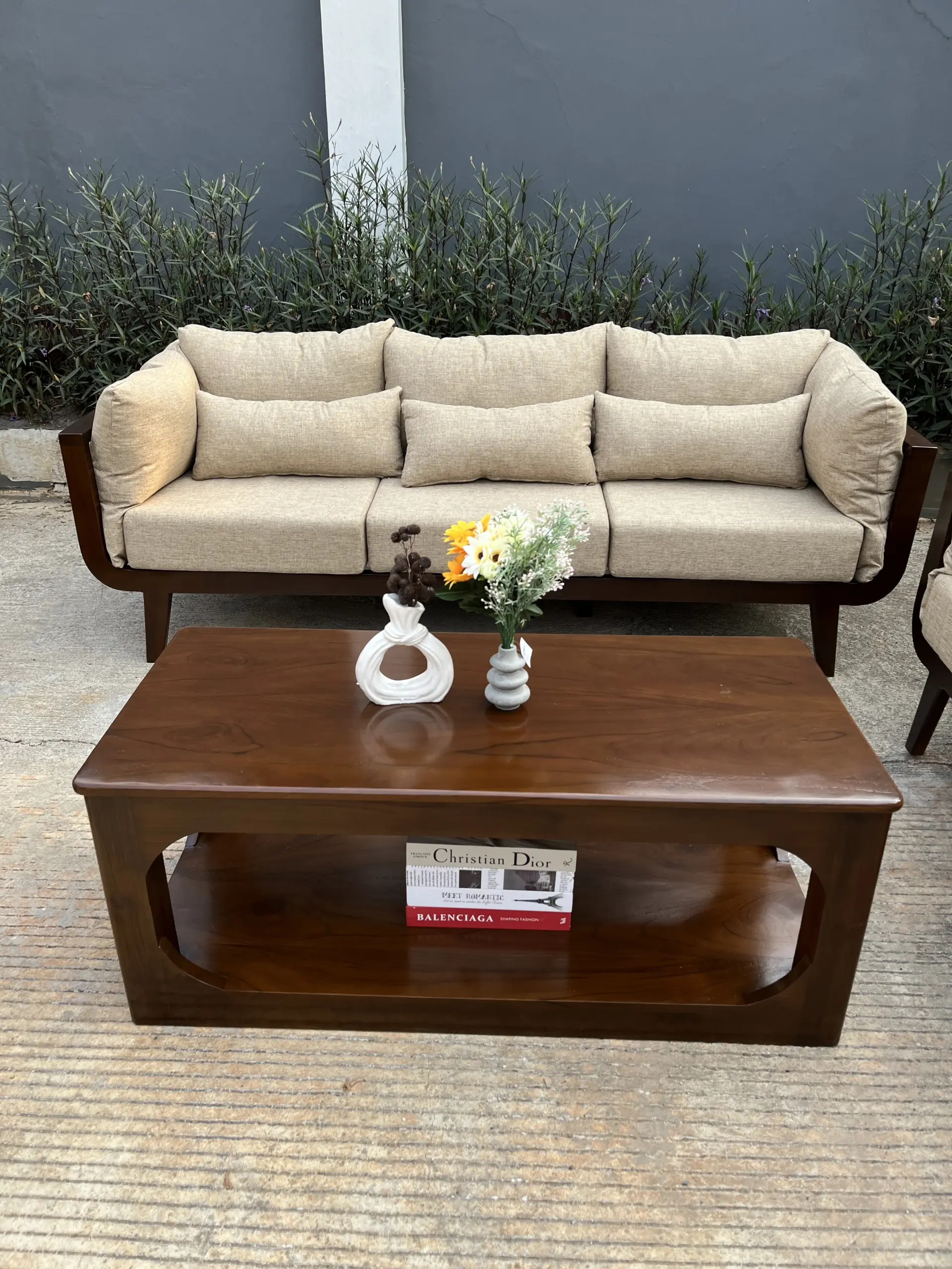 Set Sofa Outdoor / Living Kayu + Cushion - Image 7