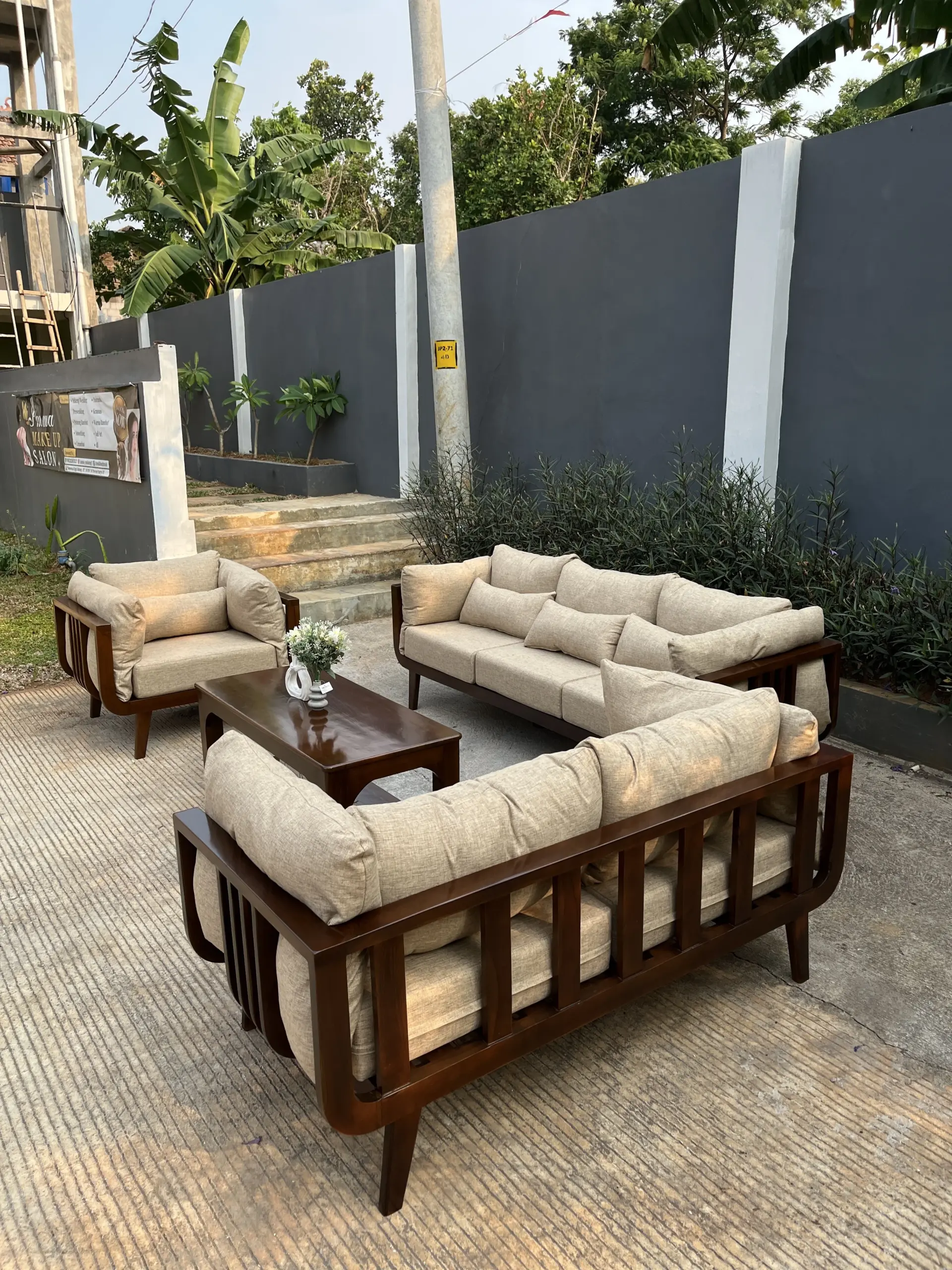 Set Sofa Outdoor / Living Kayu + Cushion - Image 10