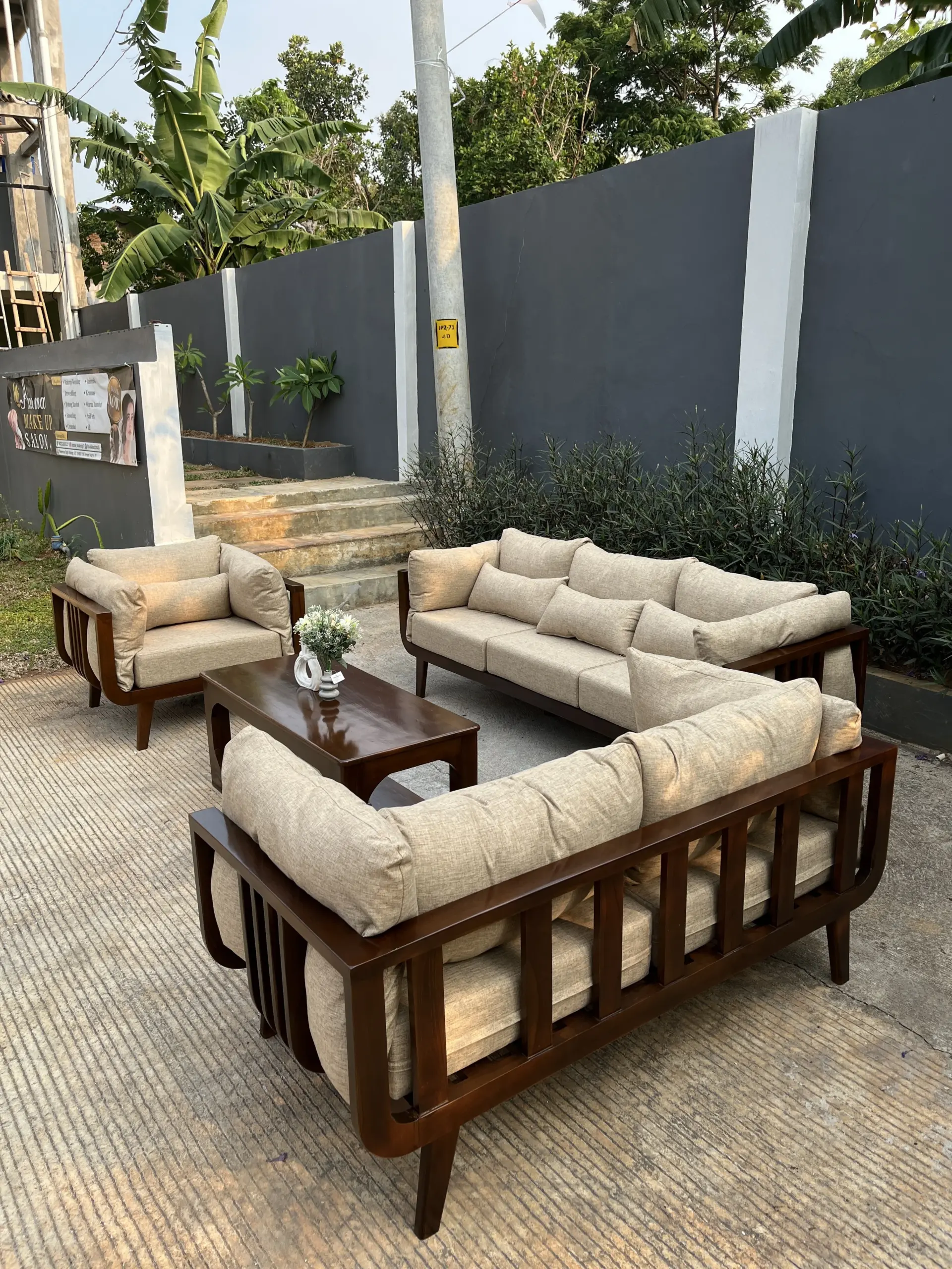 Set Sofa Outdoor / Living Kayu + Cushion - Image 11