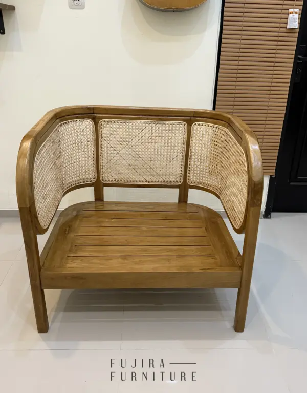 Sofa / Kursi Malas Kayu Jati Kombinasi Rotan