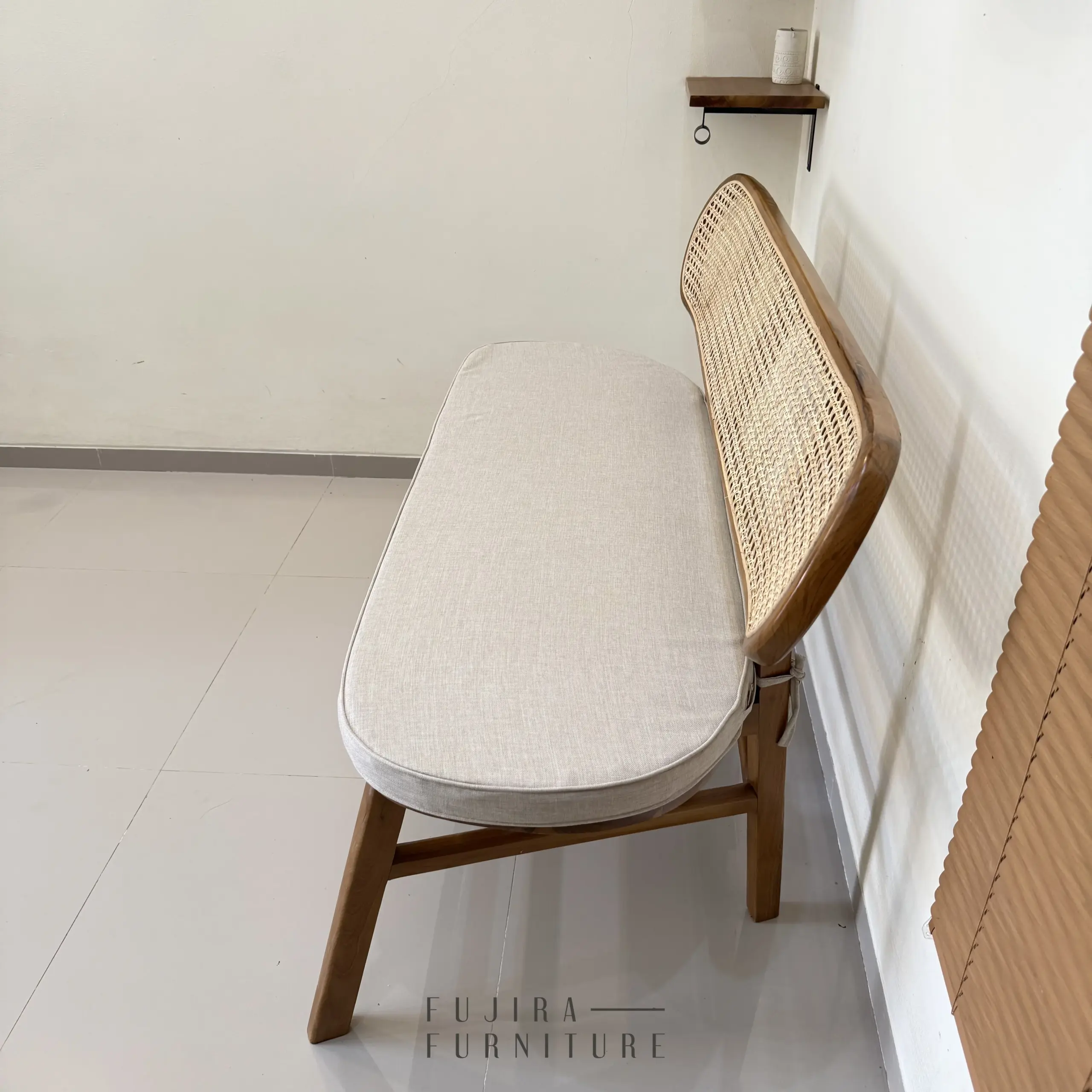Kursi Teras / Cafe Kayu Jati Rotan 120 cm - Image 3