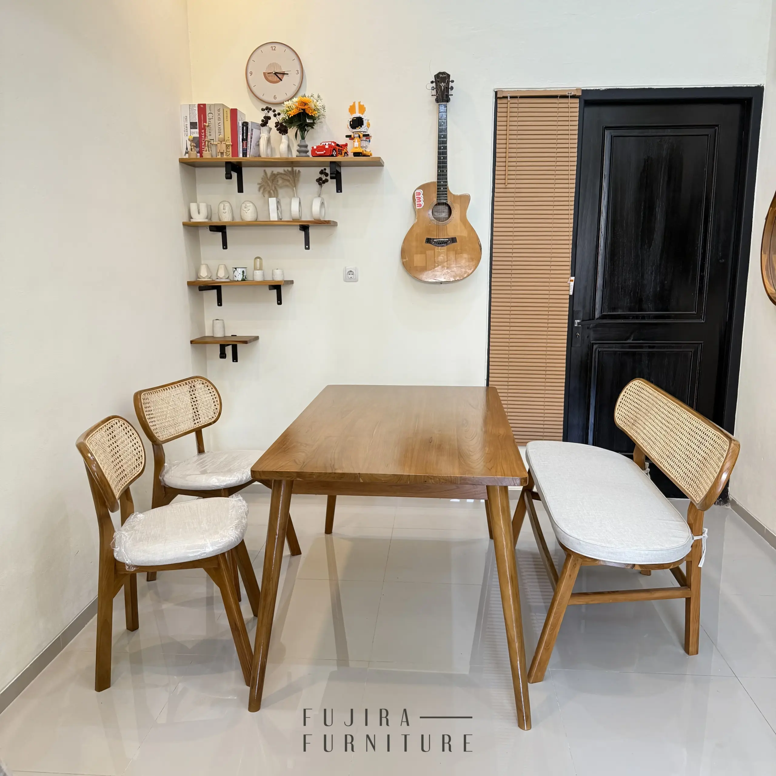 Set Meja Makan Kursi Kacang Sandaran Lebar Premium - Image 3