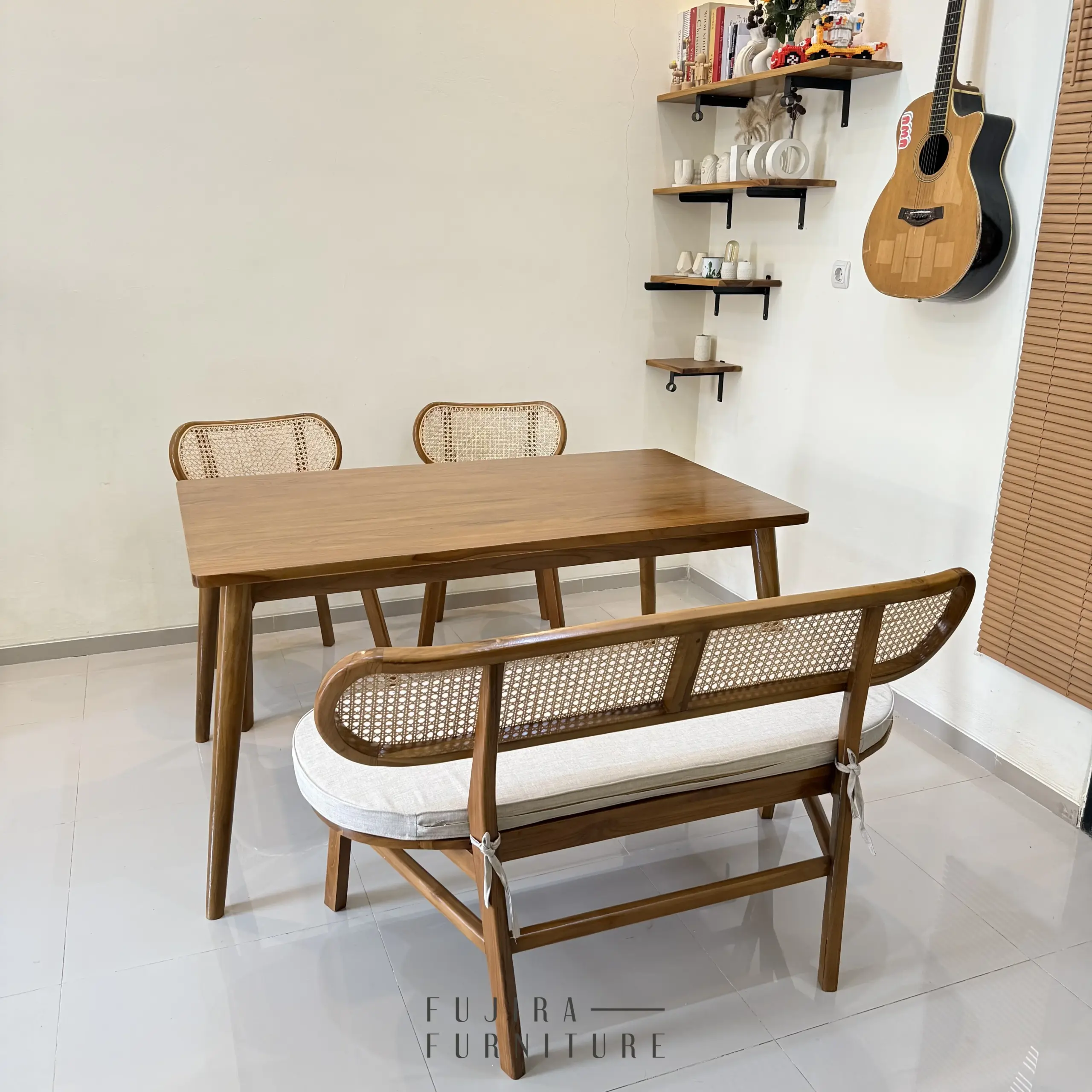 Set Meja Makan Kursi Kacang Sandaran Lebar Premium - Image 6