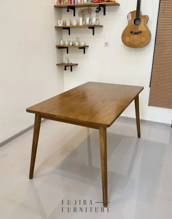 Meja Makan Kayu Jati Perhutani 140 cm