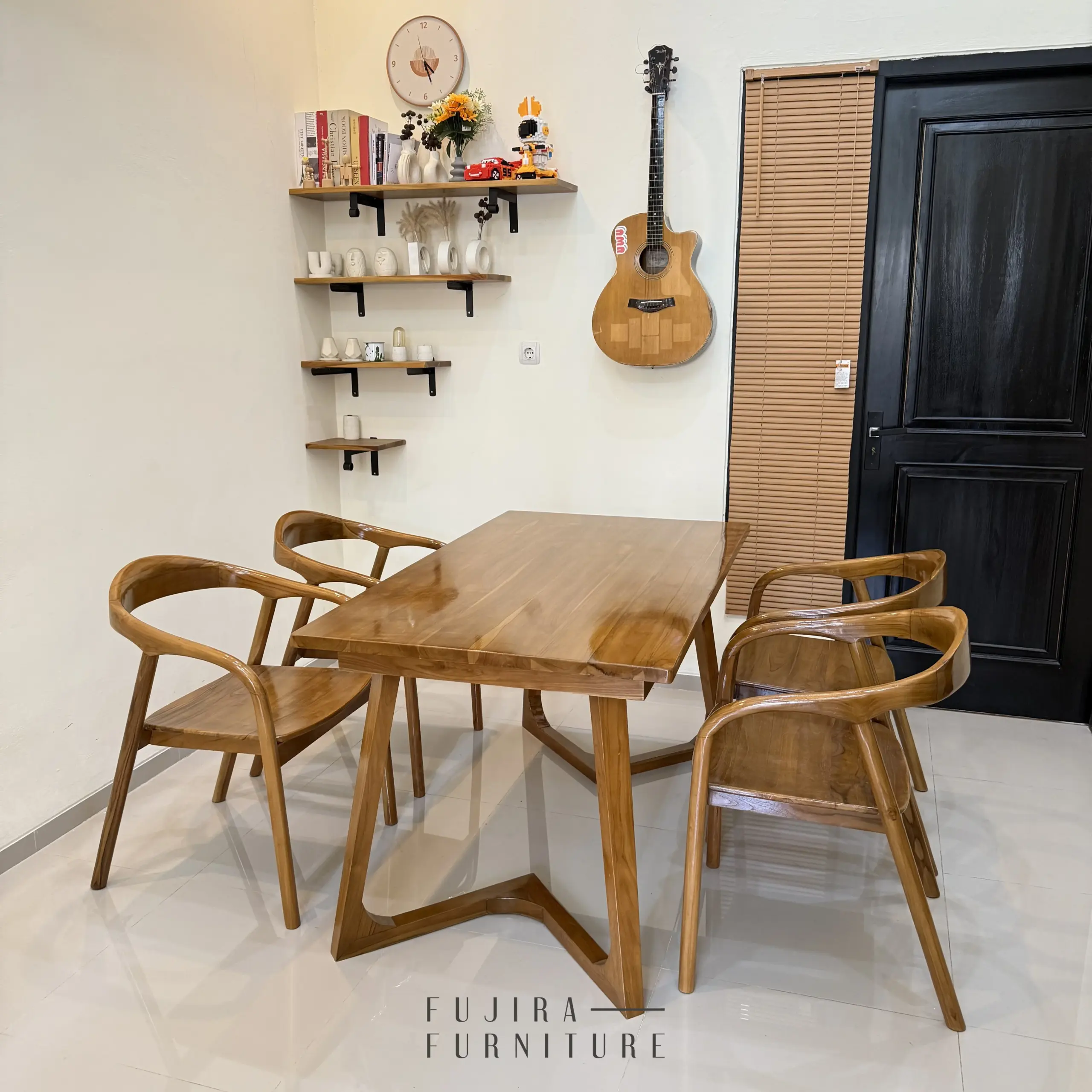 Set Meja Makan Selly Kaki V 140 cm Grade A
