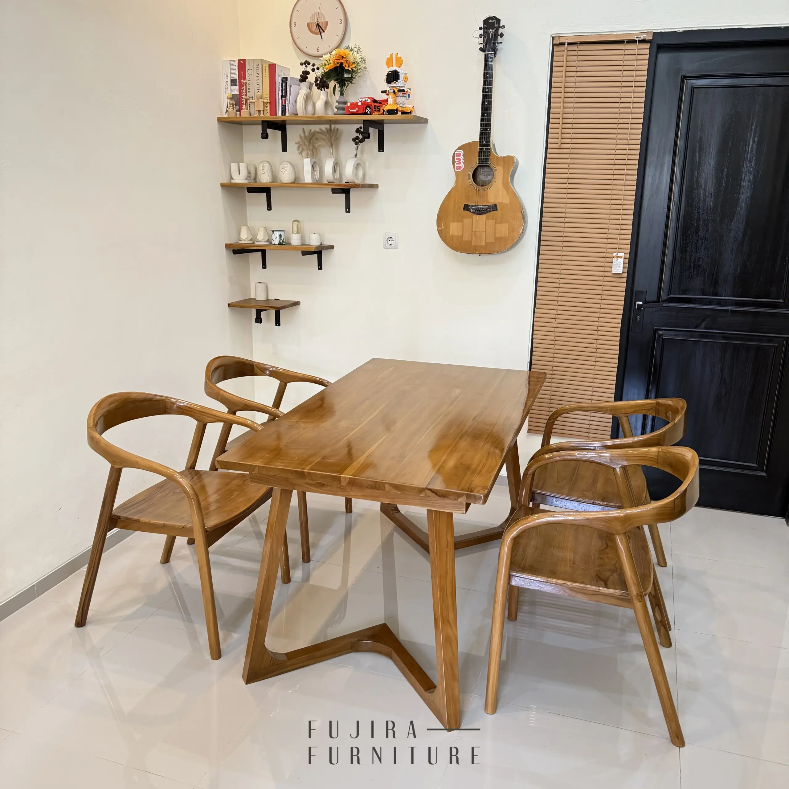 Set Meja Makan Selly Kaki V 140 cm Grade A - Image 2