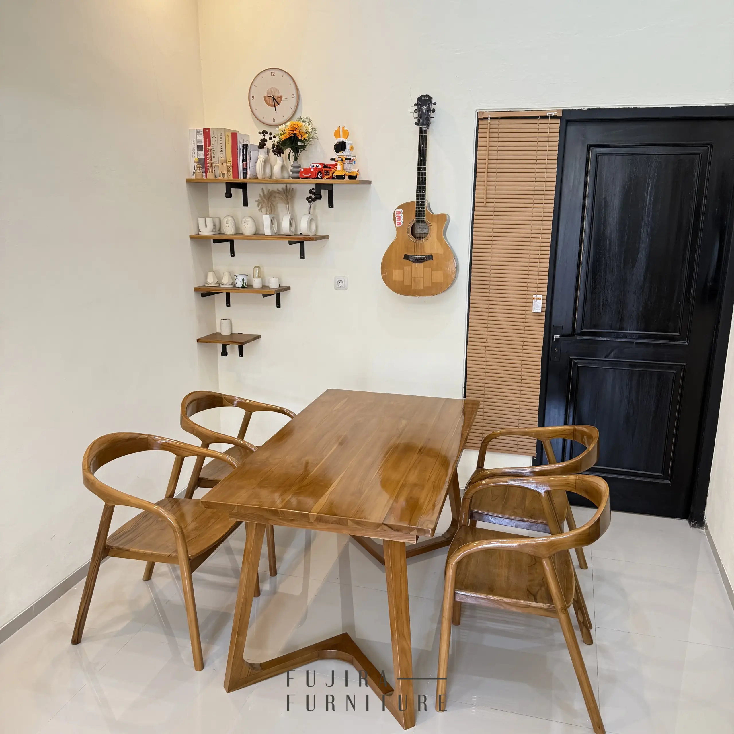 Set Meja Makan Selly Kaki V 140 cm Grade A - Image 5