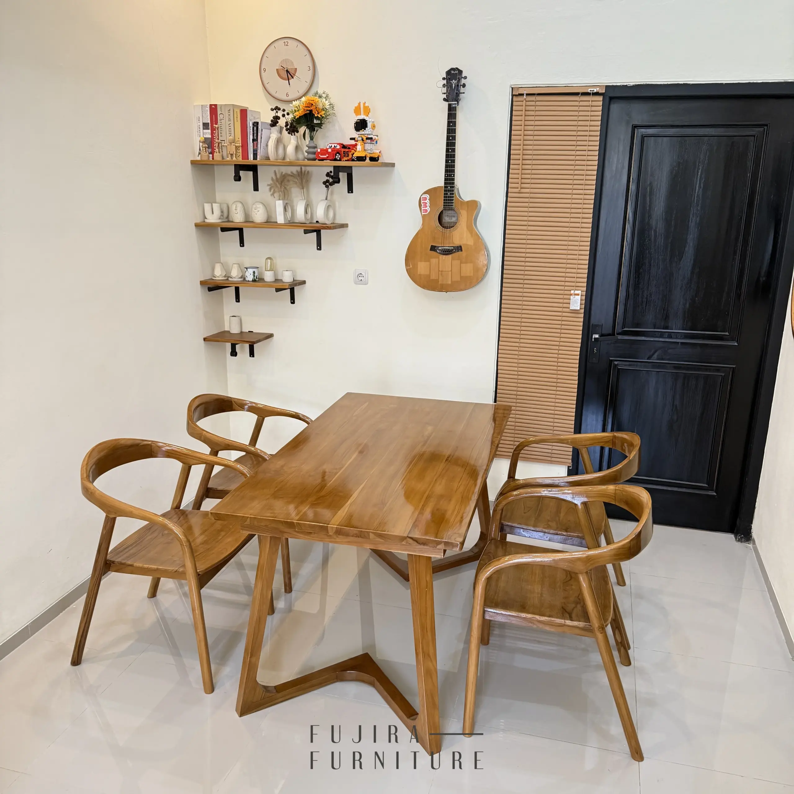 Set Meja Makan Selly Kaki V 140 cm Grade A - Image 6