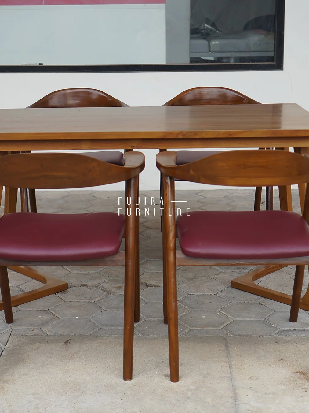 Set Meja Makan Selly Kayu Jati - Image 3